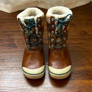 KEEN ELSA Knit Upper Brown Winter Boots